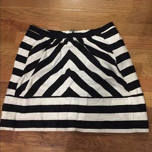 Black and white striped skirt